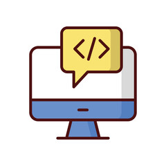 Coding icon isolate white background vector stock illustration