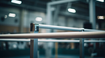 Canvas Print - Parallel bars mounted securely in gym.