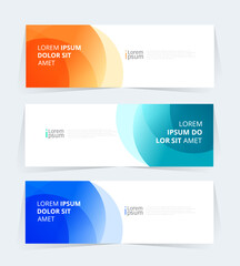 Sticker - Geometric banner design with Vector presentation template.