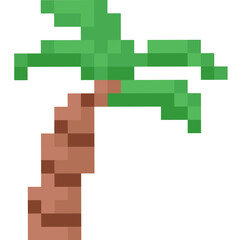 Wall Mural - Pixel art cartoon coconut tree 3