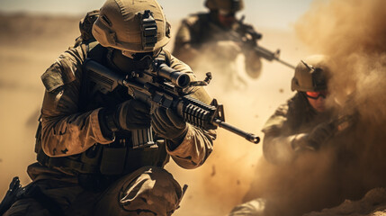 Poster - Special Forces team on the battlefield