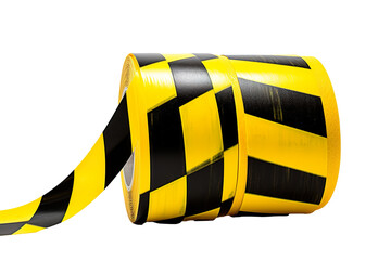 Wall Mural - Yellow and black barricade tape isolated white background