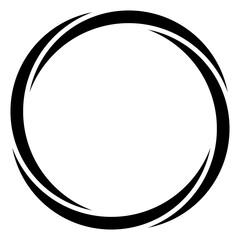 Poster - Round curve frame 4 sectors moon ornament circle border doodle