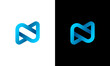 Modern connected outline N letter logo