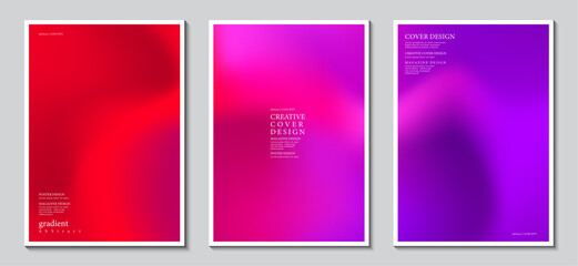 Fototapete - Posters set design with abstract blurred multicolor gradient background. Graphic design and print media ideas for magazine ,brochures and covers. Vector Illustrator EPS.