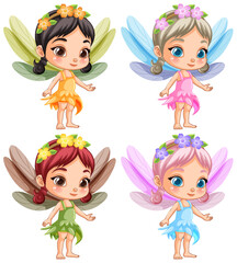 Wall Mural - cute fantasy fairy cartoon character