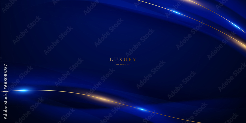 blue abstract background with luxury golden elements vector ...
