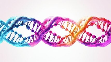 Poster - white background with isolated dna in multiple colors