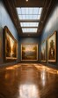 美術館の背景、アートギャラリー、展示された絵画｜Museum background. Art gallery. paintings on display. Generative AI