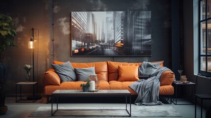 Poster - Trendy living room with cozy seating