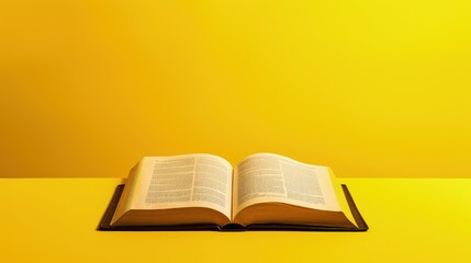 Poster - Religious concept Holy Bible on yellow table