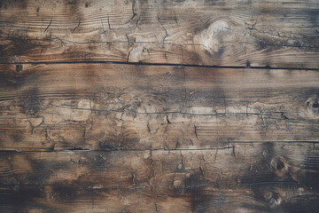 Canvas Print - texture of old, damaged cracked rustic wooden boards with knots, generative AI