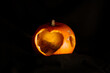 Empty heart shaped halloween with black background for editorial purposes