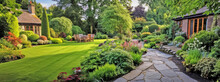 UK Garden With Naturalistic Design Yard Hard Landscaping,  Summer Retreat House