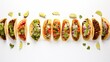 Circle tacos mexican flat food white background image Ai generated art