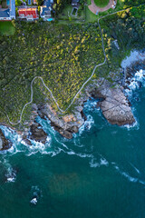 Wall Mural - Aerial view of Hermanus coast, in Western Cape, South Africa