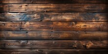 Wood Planks Texture Background, Old Dark Brown Wooden Barn Wall