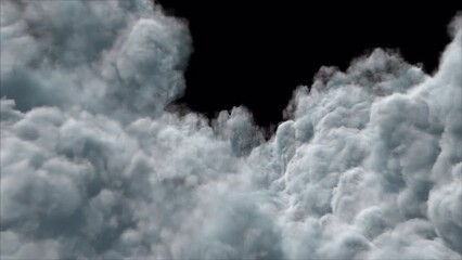 Wall Mural - cloud soft fly over sky with alpha channel. flying over sky passing clouds on alpha channel place on