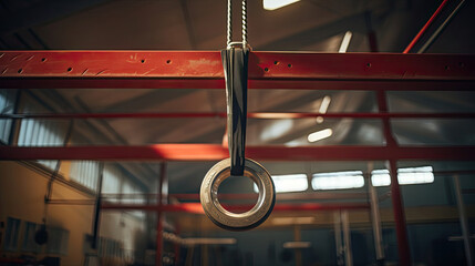 Canvas Print - Gymnastics rings in gym