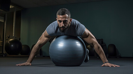 Wall Mural - Stability ball roll-out controlled core exercise