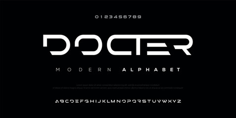 Sticker - Docter Abstract elegant modern alphabet with urban style template
