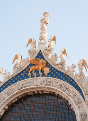 Wall Mural - Venice, Italy - October 5, 2023: Facade of St Mark's Basilica, cathedral church of Venice, Italy.