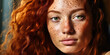 Portrait of Young Woman with Freckles Exuding Confidence