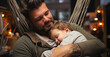 Bedtime Rituals: Father and Baby Boy Sharing a Quiet Moment