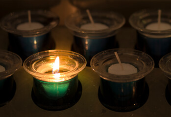 Wall Mural - candles in church