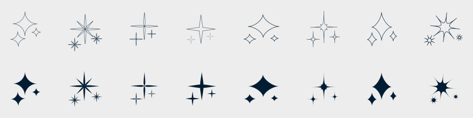 Wall Mural - stars vectors. star vector icon. sparkle symbol. christmas stars vector. star