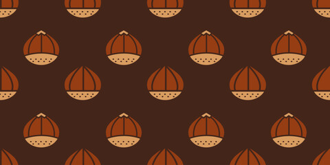 Wall Mural - Chestnut pattern wallpaper. Chestnut symbol vector.