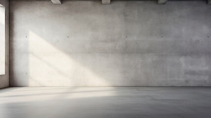 Wall Mural - empty modern interior with concrete floor and sunlight