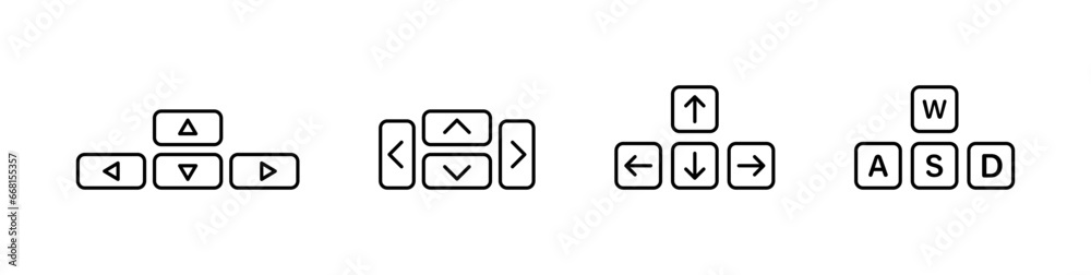 Keyboard icon set. Computer keyboard sign. Keyboard layout icon