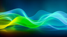 オーロラの夢：イエロー・グリーン・ブルーの波模様が映えるバーチャル背景
