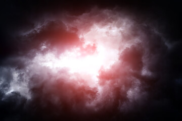 Wall Mural - cloudscape with a red light