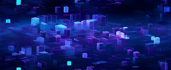 a seamless high tech data related UI pattern using purple and blue and gradients. futuristic technology virtual reality background wallpaper. generative AI