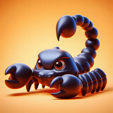 a close up of a cartoon scorpion with a very large claw Generative AI