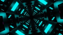 Cyan And Pink Mirrored Octagon Tunnel Background VJ Loop In 4K