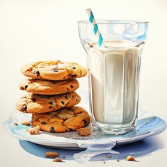 Sticker - cookies and milk