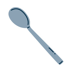 Sticker - Stainless Steel Spoon with Long Handle as Cooking Utensil Vector Illustration