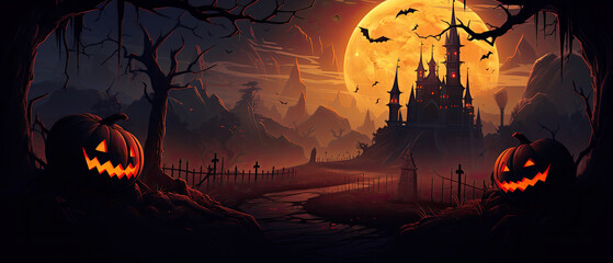 Wall Mural - Scary Halloween background