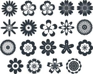Canvas Print - pattern with flowers and leaves flat vector