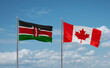 Canada and Kenya flags, country relationship concept