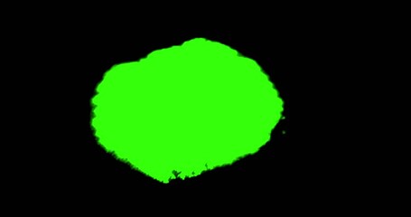 Wall Mural - abstract paint brush stroke shape white ink splattering flowing and washing on chroma key green scre