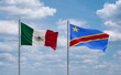Congo and Mexico flags, country relationship concept