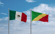 Congo and Mexico flags, country relationship concept