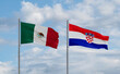 Croatia and Mexico flags, country relationship concept