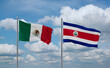 Costa Rico and Mexico flags, country relationship concept