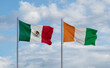 Ivory Coast and Mexico flags, country relationship concept