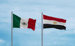 Egypt and Mexico flags, country relationship concept